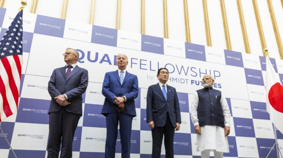 Biden habla sobre China con l&iacute;deres de Jap&oacute;n, India y Australia en su casa
