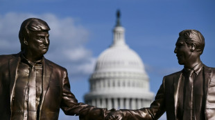 Estatua de Trump y Epstein de la mano es reinstalada cerca del Capitolio de EEUU