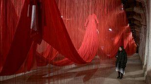 Una artista retrata con hilos rojos el horror de un campo de concentración en Austria